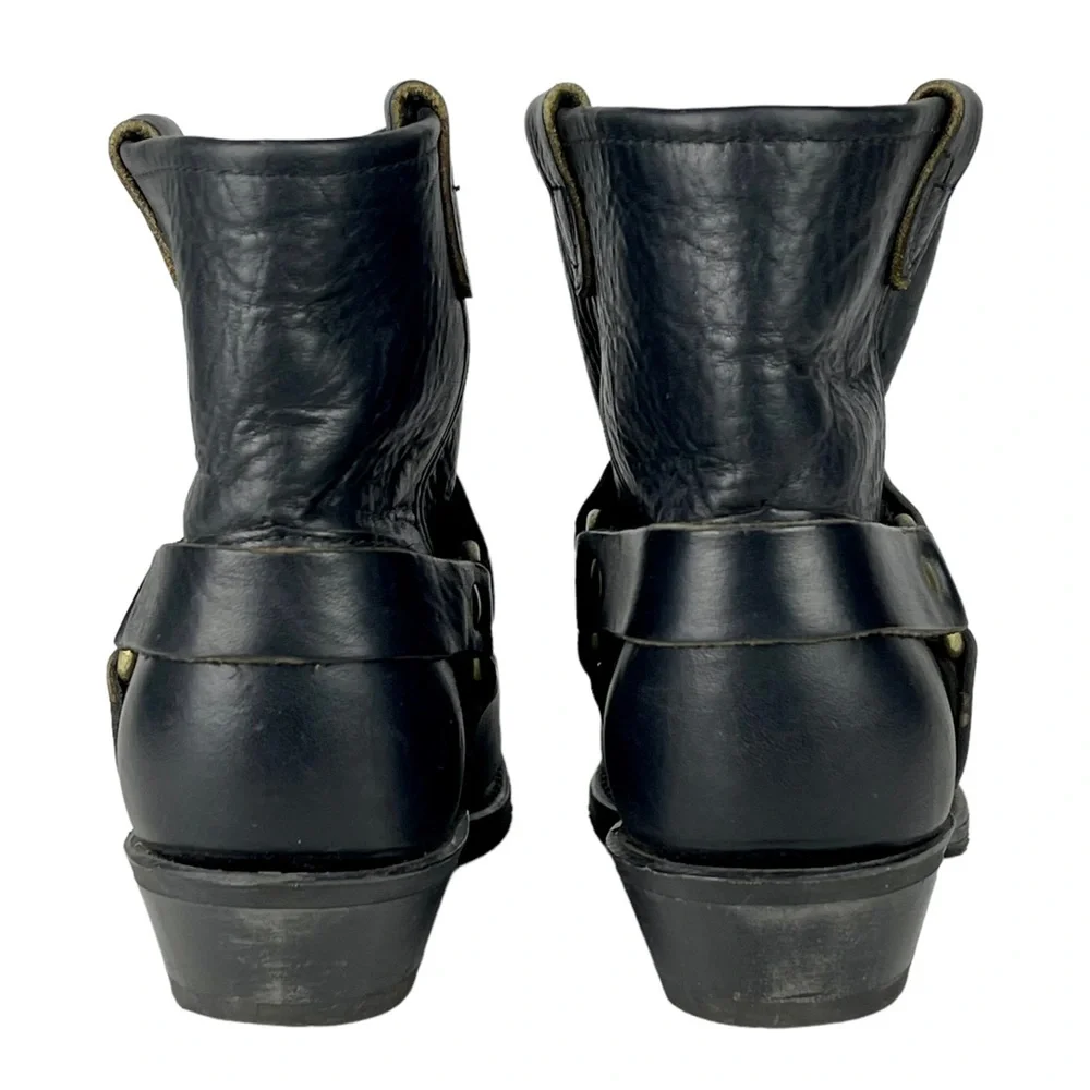 DOUBLE H BOOT CO. LADIES HARNESS 5026 ALMOND TOE SHORT LEATHER MOTORCYCLE BOOTS - Picture 7 of 14